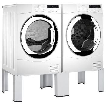 Suport dublu pentru mașina de spălat/uscător, alb