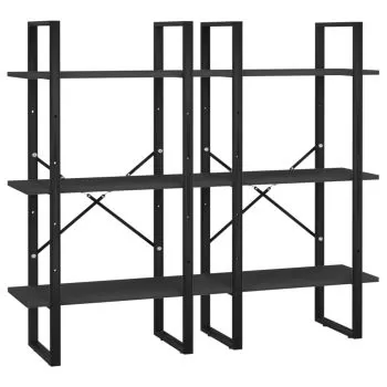 Set 2 bucati rafturi de depozitare, negru, 30 x 210 cm