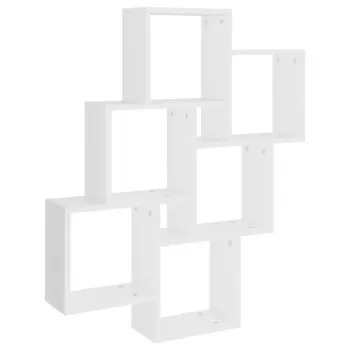 Raft de perete cub, alb, 78 x 15 x 93 cm