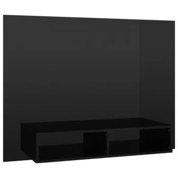 Comoda TV de perete, negru lucios, 120 x 23.5 x 90 cm