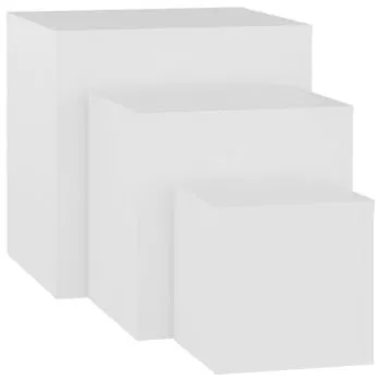 Set 3 bucati masute laterale, alb, 45 x 45 cm