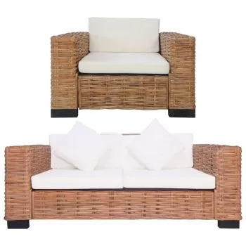 Set canapea cu perne, 2 piese, maro, 157 x 80 x 67 cm
