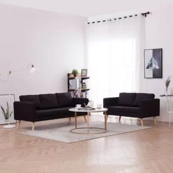 Set canapele, 2 piese, negru, 168 x 70 x 73 cm