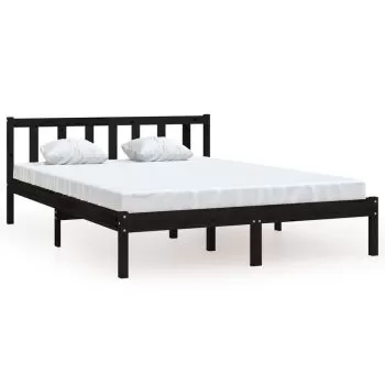 Cadru de pat, negru, 160 x 200 cm