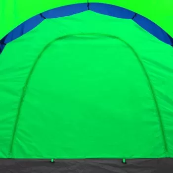 Cort camping din material textil, albastru si verde, 400 x 185 cm
