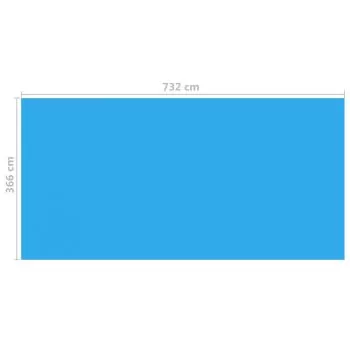 Folie dreptunghiulara pentru piscina din PE, albastru, 732 x 366 cm