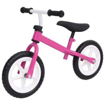 Bicicletă pentru echilibru 10 inci, cu roți, roz