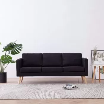 Canapea cu 3 locuri, negru, 168 x 70 x 73 cm