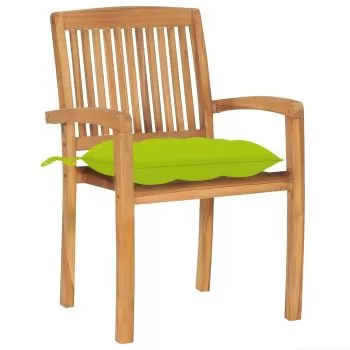 Set 2 bucati scaune de gradina cu perne verde aprins, verde deschis