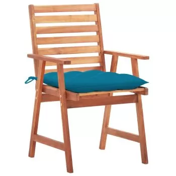 Set 2 bucati scaune de exterior cu perne, albastru