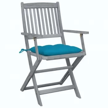 Set 2 bucati scaune pliabile de exterior, albastru deschis