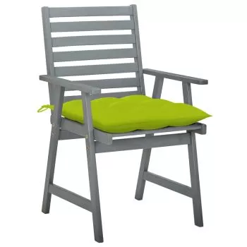 Set 2 bucati scaune de masa exterior cu perne, verde deschis