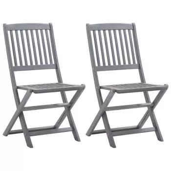 Set 2 bucati scaune pliabile de exterior cu perne, albastru