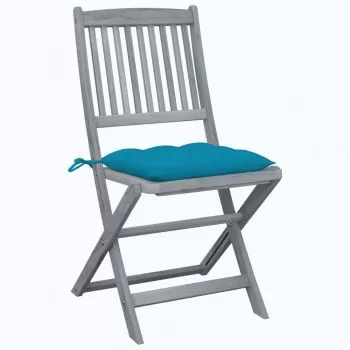 Set 2 bucati scaune pliabile de exterior, albastru deschis