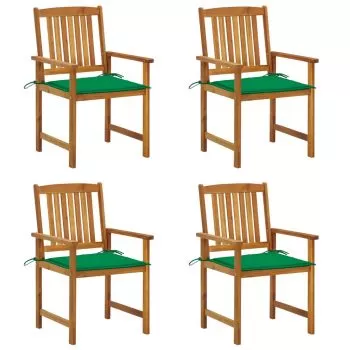 Set 4 bucati scaune regizor cu perne, verde
