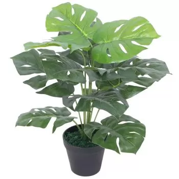 Planta artificiala Monstera cu ghiveci, verde, 45 cm
