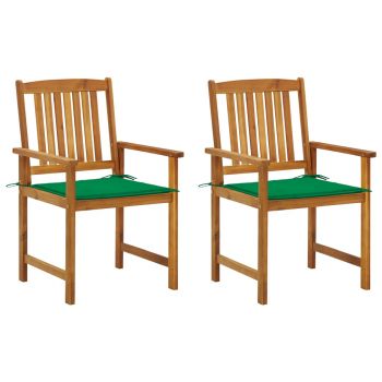 Set 2 bucati scaune regizor cu perne, verde