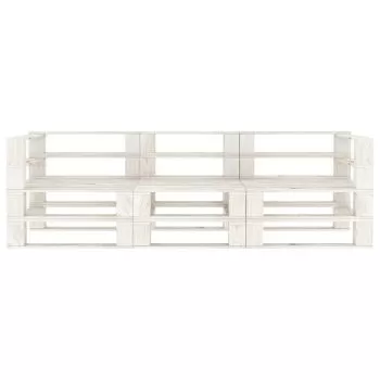 Canapea de gradina din paleti, alb, 200 x 67.5 x 60.8 cm