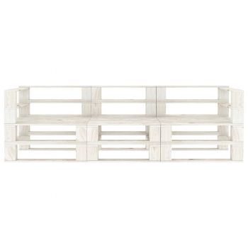Canapea de gradina din paleti, alb, 200 x 67.5 x 60.8 cm