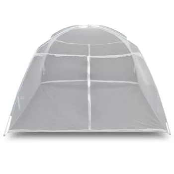 Cort camping, alb, 200 x 150 x 145 cm