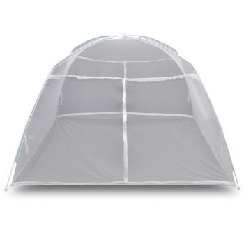 Cort camping, alb, 200 x 120 x 130 cm