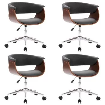 Set 4 bucati scaune de bucatarie pivotante, gri, 59.5 x 58 x 74 cm
