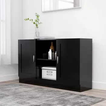  Dulap, negru, 120x30,5x70 cm, lemn prelucrat