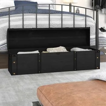  Cufăr de depozitare, lemn masiv, stil vintage 120 x 30 x 40 cm