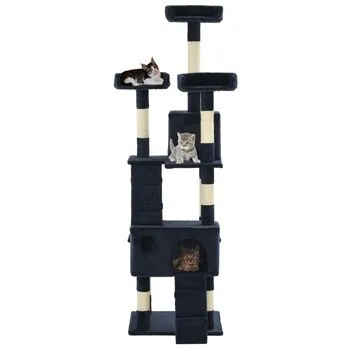  Ansamblu pentru pisici cu stâlpi funie sisal, 170 cm, albastru