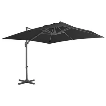  Umbrelă de soare de grădină, bază portabilă, antracit