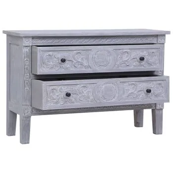  Dulap cu 2 sertare, 90x30x60 cm, lemn masiv de mahon