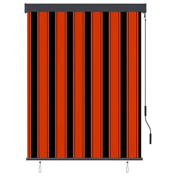  Jaluzea tip rulou de exterior, portocaliu și maro, 120 x 250 cm