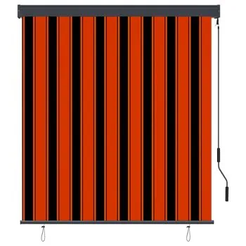  Jaluzea tip rulou de exterior, portocaliu și maro, 140 x 250 cm