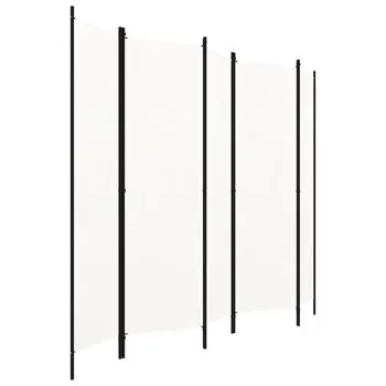  Paravan de cameră cu 5 panouri, alb, 250 x 180 cm