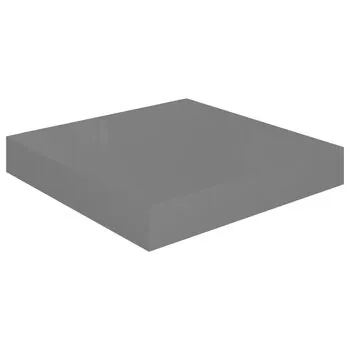  Raft de perete suspendat, gri extralucios, 23x23,5x3,8 cm, MDF