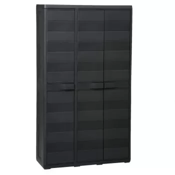  Dulap de depozitare pentru grădină, cu 4 rafturi, negru