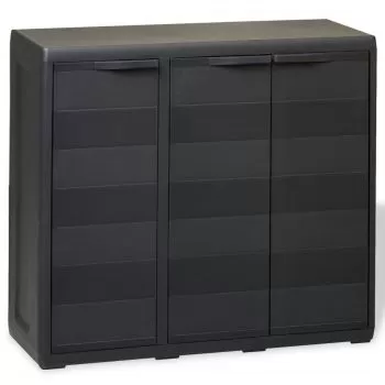 Dulap de depozitare pentru gradina, negru, 97 x 38 x 87 cm