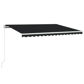  Copertină retractabilă manual, antracit, 450x350 cm