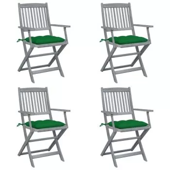 Set 4 bucati scaune pliabile exterior, verde
