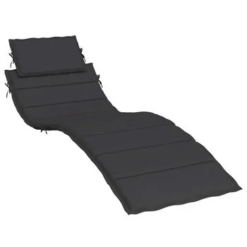  Pernă de șezlong, negru, 186x58x4 cm, textil oxford