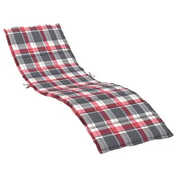  Pernă de șezlong, roșu carouri, 200x60x3 cm, textil oxford