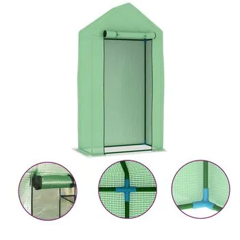  Seră cu cadru din oțel, 0,5 m², 1 x 0,5 x 1,9 cm