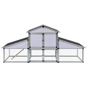 41323  Coteț de găini cu zonă de mișcare și repaus aluminiu