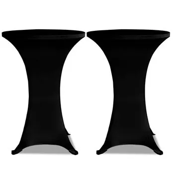 Set 2 bucati husa de masa cu picior ø70 cm, negru, 70 cm