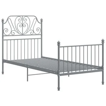  Cadru de pat, gri, 90x200 cm, metal