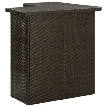  Set mobilier bar de grădină cu perne, 8 piese, maro, poliratan