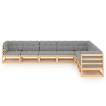  Set mobilier de grădină din 8 piese, lemn masiv de pin