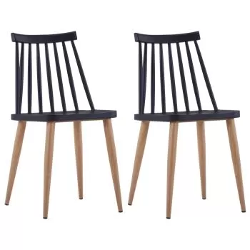 Set 2 bucati scaune de bucatarie, negru, 42 x 45.5 x 78 cm