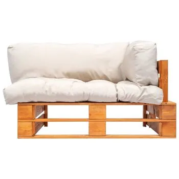  Canapea de grădină din paleți cu perne nisipii, lemn de pin