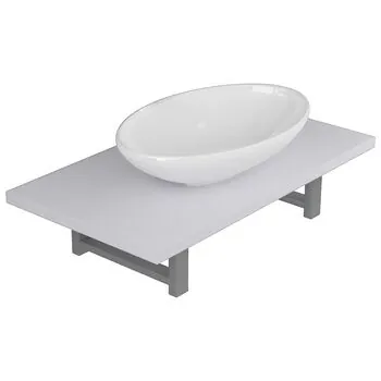  Set mobilier de baie, 2 piese, alb, ceramică